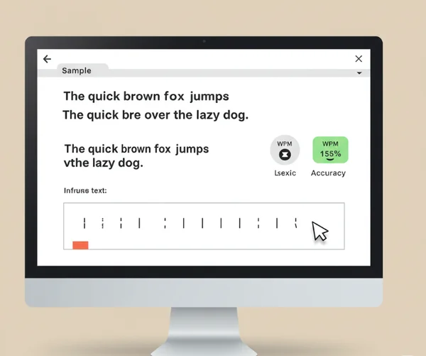 Example interface of an online typing practice tool