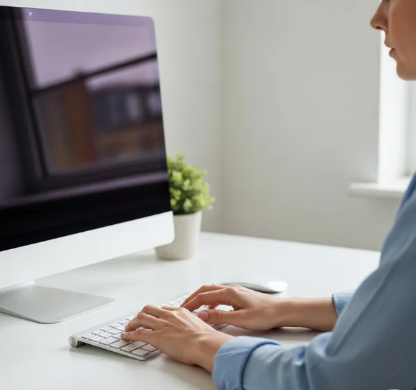 Correct finger placement for touch typing on keyboard