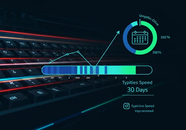 Graphical representation of typing speed progress over 30 days