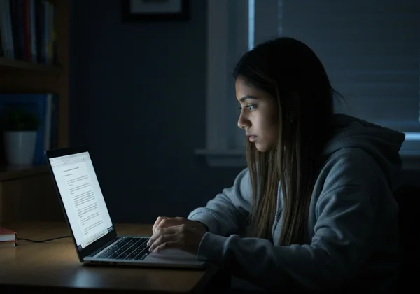 User taking a WPM typing test on a modern online platform