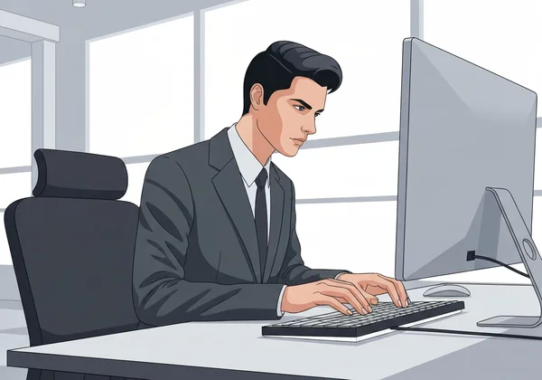 효율적으로 키보드를 타이핑하는 사람