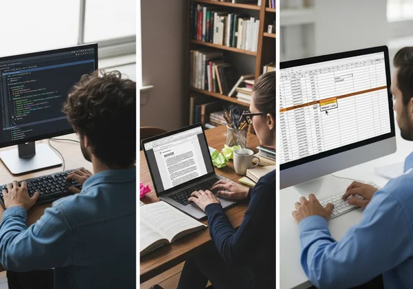 Professionals practicing niche typing for their jobs