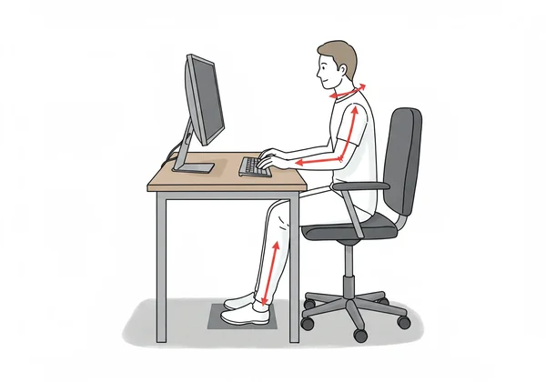 Person demonstrating ergonomic posture for accurate typing.