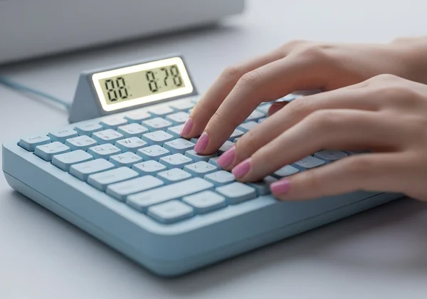 Hands typing rhythmically to a digital metronome